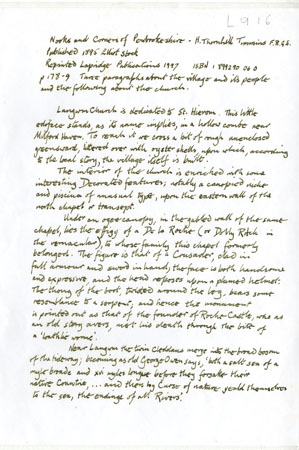 Notes on St Jerome's Church, Llangwm